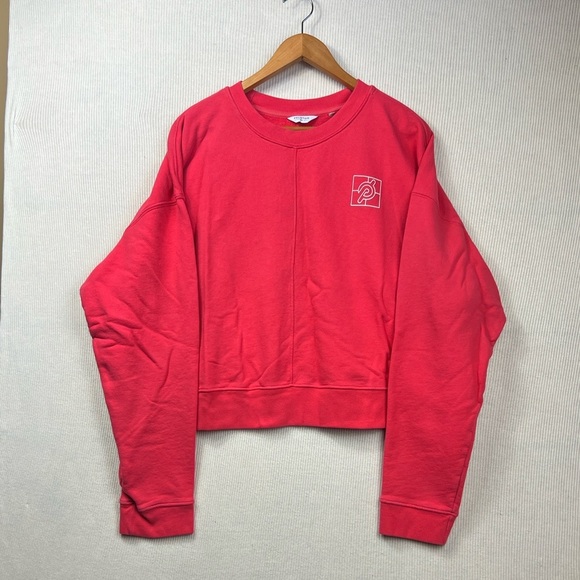 Peloton Women Size 2X Cropped Pink Pullover Sweatshirt Cotton - Picture 1 of 9